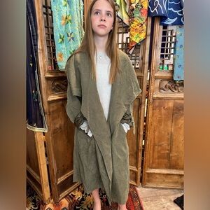 Lovposh Brown Olive Green Trench Coat Size M NWT